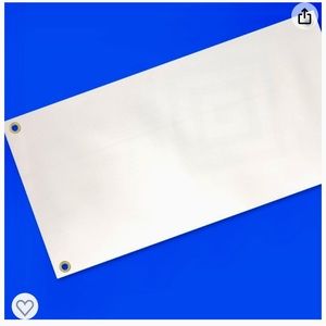 NIB 2 foot by 6 foot white vinyl blank banner with grommets
